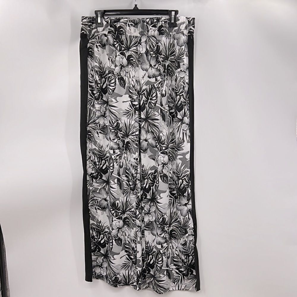 French Laundry XL wide leg tropical black white pants